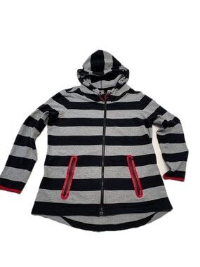 Orly Marbella Striped Hooded Cardigan Jacket Size M
